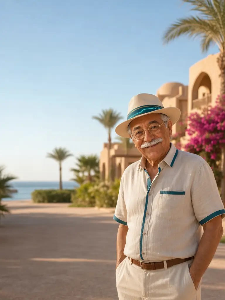 عم ونيس في منتجع على البحر